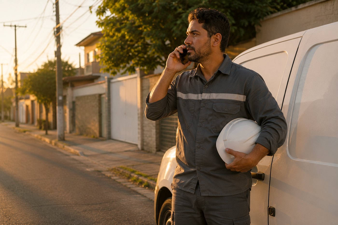 Técnico de campo resolvendo em campo, sozinho